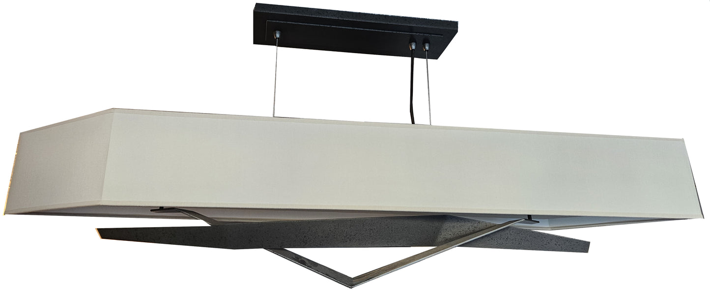 NATURAL IRON/FLAX FACET PENDANT-3