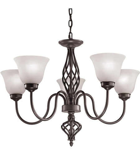 5LT ORB/WH SANTA FE CHANDELIER