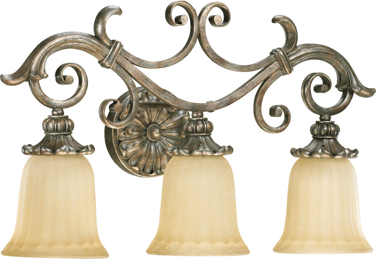 3 Light Barcelona Vanity in Mystic Silver