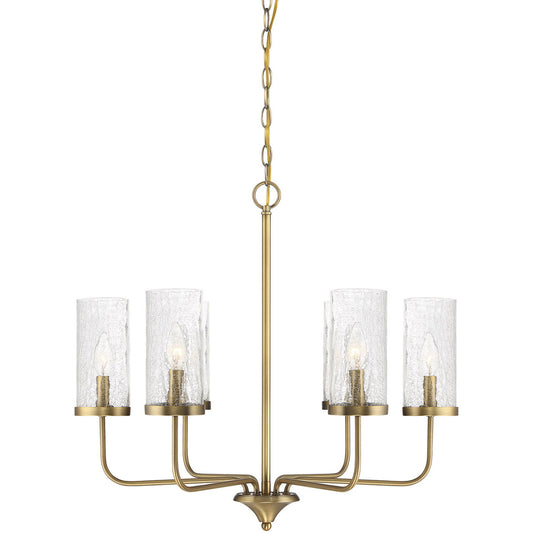 Meridian 6 Light Natural Brass Chandelier