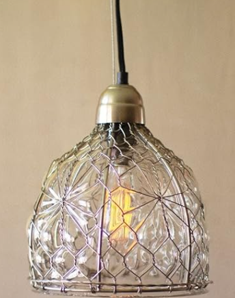 ELECTRIC PEND W/GLASS SHADE