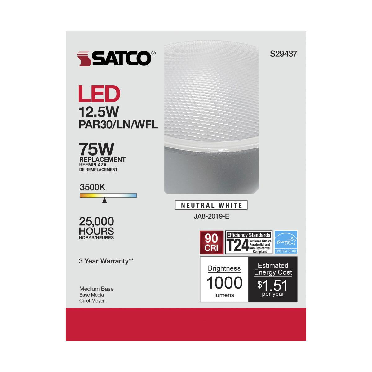 12.5PAR30/LN/LED/60'/935/120V